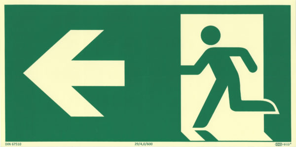 Emergency Exit + Arrow Left Sign (ISO 7010) - Image 2