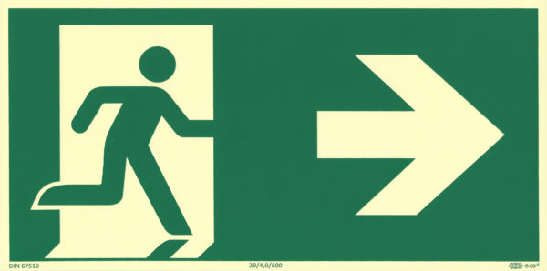 Emergency Exit + Arrow Right Sign (ISO 7010) - Image 2