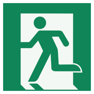 Emergency Exit Sign (Left Hand, ISO 7010)