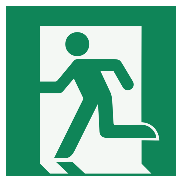 Emergency Exit Sign (Left Hand, ISO 7010)
