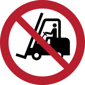 No Access for Forklift Trucks and Industrial Vehicles Sign (ISO 7010)