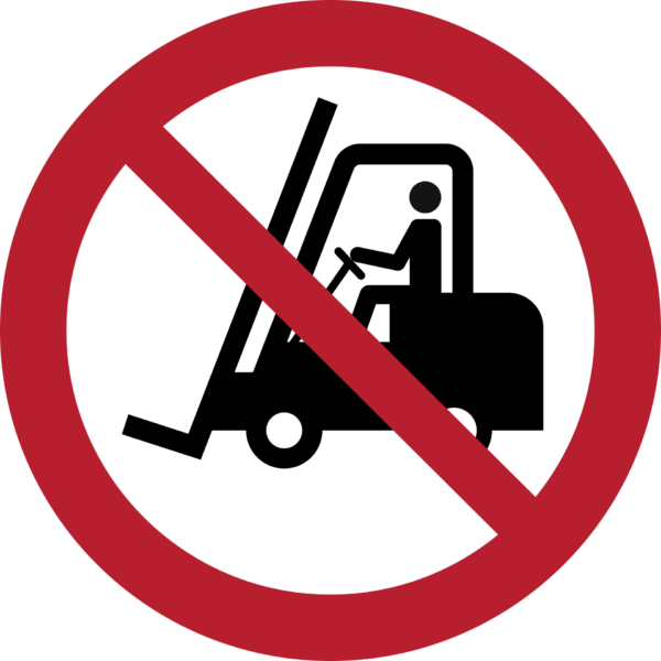 No Access for Forklift Trucks and Industrial Vehicles Sign (ISO 7010)