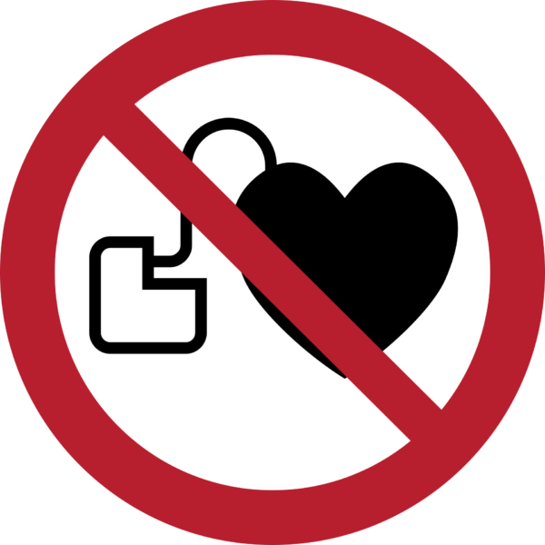 No Access for People with Active Implanted Cardiac Devices Sign (ISO 7010)
