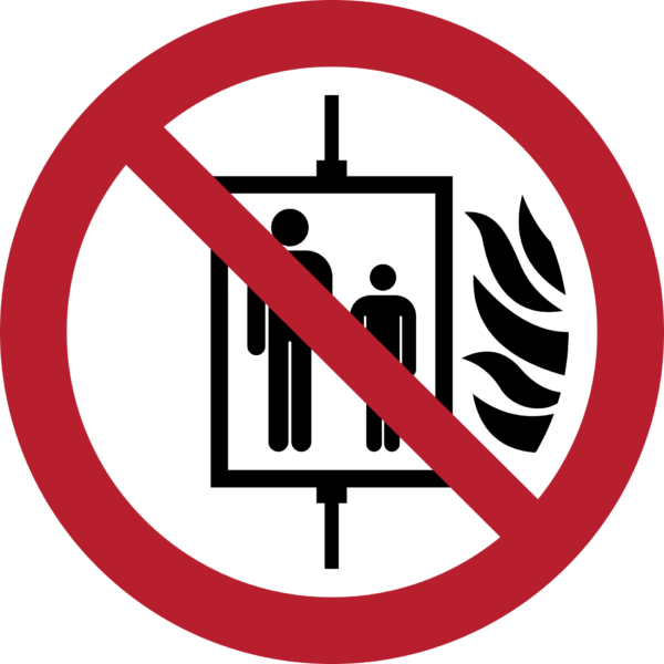 Do Not Use Lift in the Event of Fire Sign (ISO 7010)