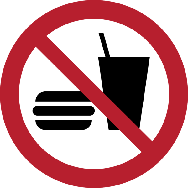 No Eating or Drinking Sign (ISO 7010)