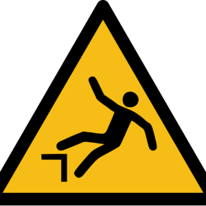Drop or Fall Hazard Warning Sign (ISO 7010)