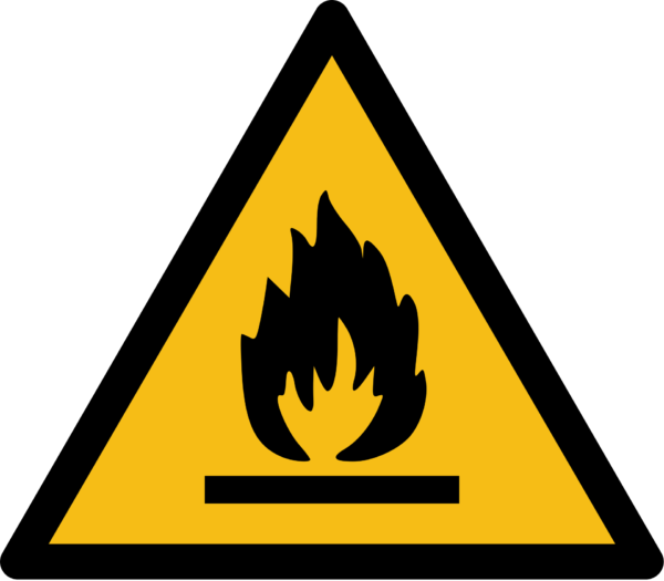 Flammable Material Warning Sign (ISO 7010)