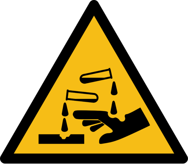 Corrosive Substance Warning Sign (ISO 7010)