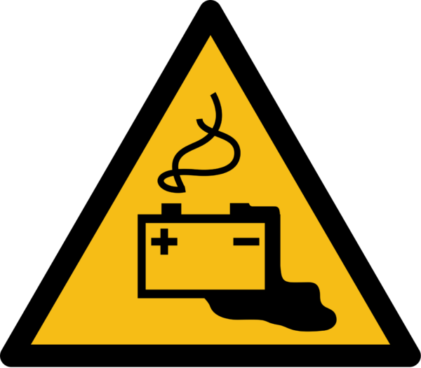 Battery Charging Warning Sign (ISO 7010)