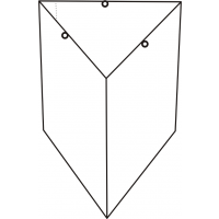 Neutral Triangular Column Sign for Ceiling Attachment