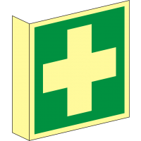 First Aid Flag Sign (ISO 7010) for Wall Attachment