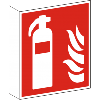 Fire Extinguisher Flag Sign (ISO 7010) for Wall Attachment