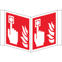 Fire Alarm Call Point Nose Sign (ISO 7010) for Wall Attachment