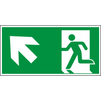 Emergency Exit + Arrow Left Up Sign (ISO 7010)