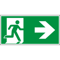 Emergency Exit + Arrow Right Sign (ISO 7010)